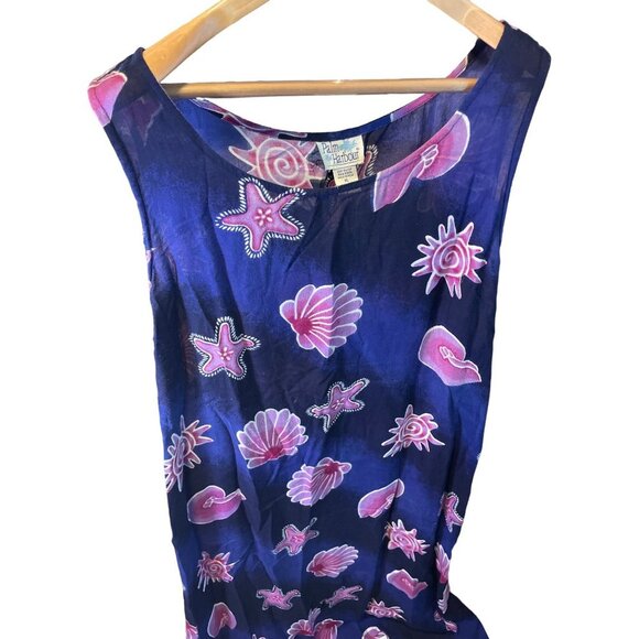 Palm Harbour Blue Pink Sea Life Sleeveless Maxi Dress Sz XL - Picture 4 of 6